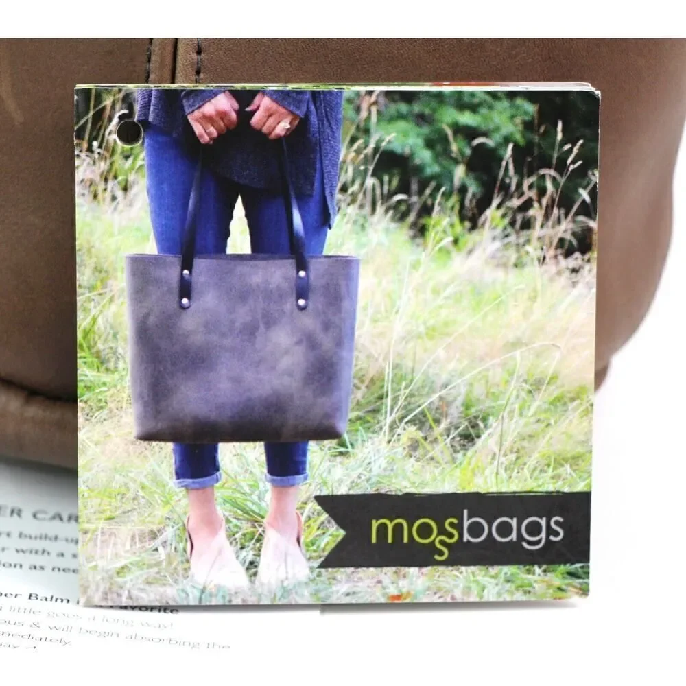 Mossbags BROWN GENUINE LEATHER DRAWSTRING SHOULDER BAG HANDBAG PURSE